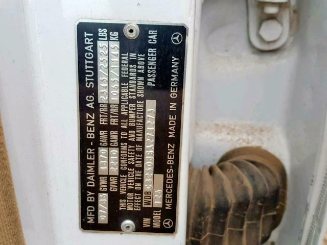 1986 mercedes-benz 300 series 300sdl 249918 miles diesel straight 6 cylinder e