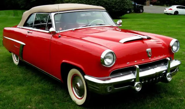 1952 convertible,ultra rare model,restored/red/black int/tan top,flathead manual