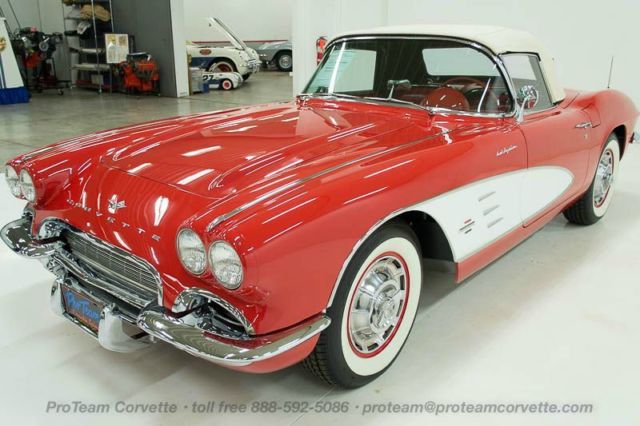 1961 roman red corvette convertible 315hp