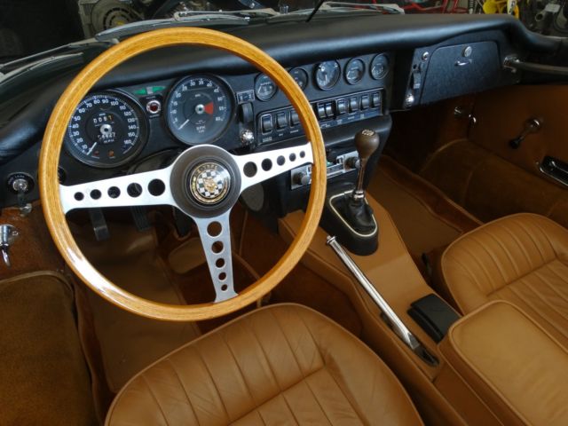 1970 jaguar e type series ii roadster british racing green on cinnamon leather