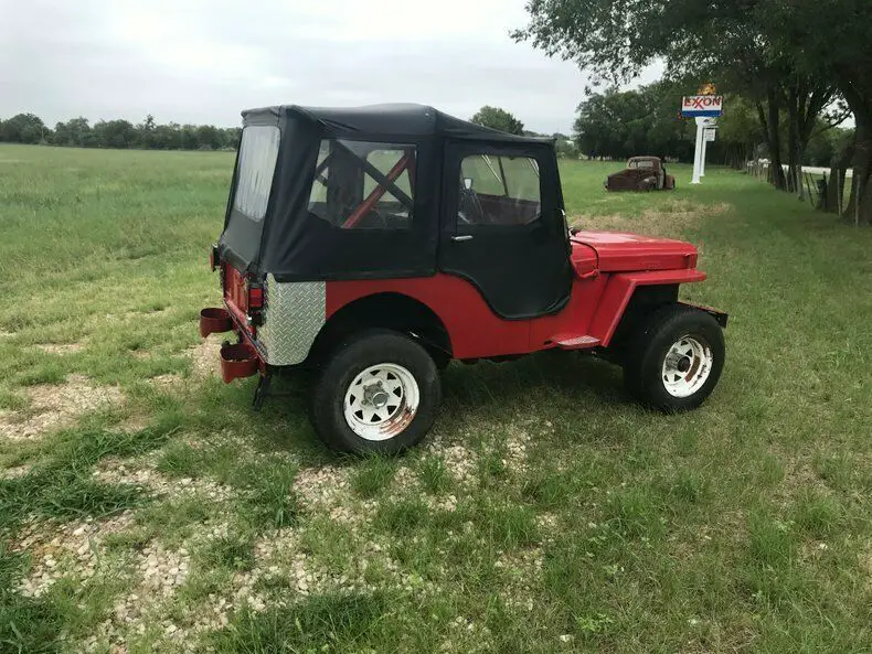 1946 willys cj2 18473 miles red jeep 3 speed manual