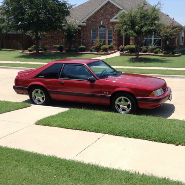 1990 25th anniversary wild strawberry lx hatchback 5 speed mustang