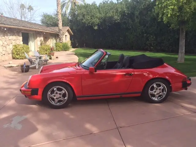 1987 porsche 911 carrera convertible 2-door 3.2l red/blk az.car 2 ownr ex cond