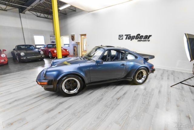 1989 porsche 930 turbo g50 5-speed rare baltic blue over blue leather books keys