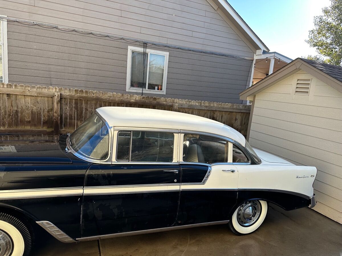1956 chevrolet bel air sedan black rwd automatic bel air