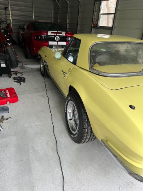 1966 chevrolet corvette 327 coupe yellow coupe