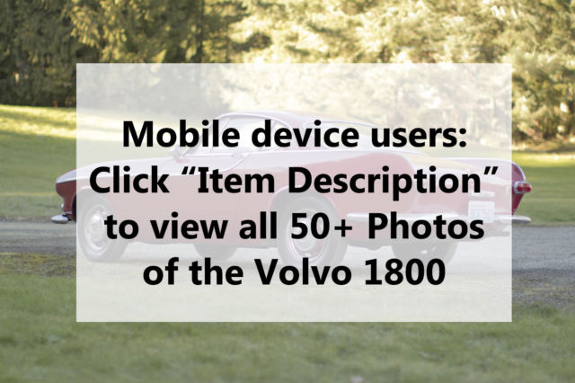 1964 volvo 1800 no reserve original engine & carbs, od shifts smoothly
