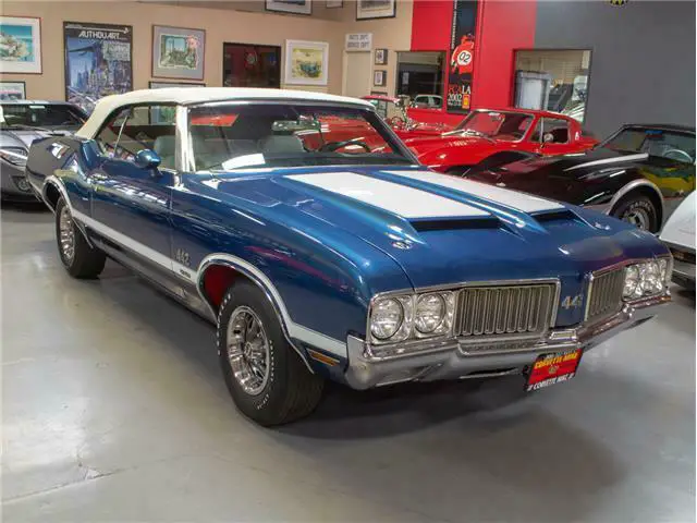 1970 twilight blue oldsmobile 442 w30 convertible