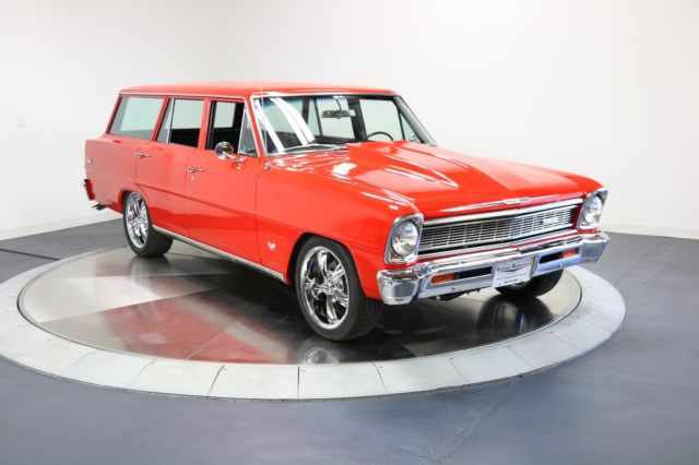 nova wagon! - v8 - excellent paint & body - factory a/c - power rear window!