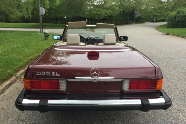 1986 mercedes-benz 560 series 560sl 86034 miles burgundy 8 cylinder engine 5.5l