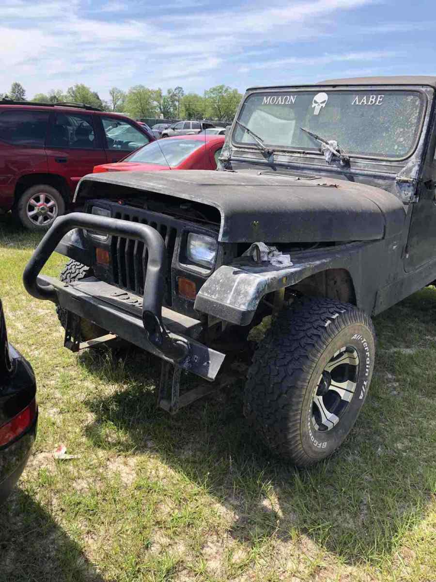 1993 jeep wrangler suv black 4wd manual s