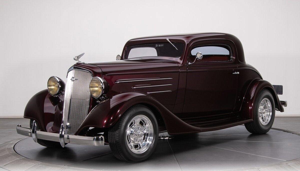 1934 chevrolet coupe burgundy coupe 3 speed 724 miles