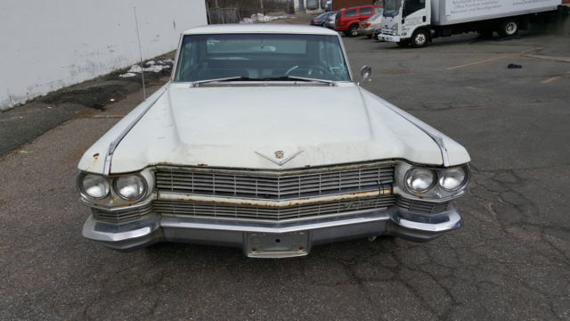 1964 cadillac coupe deville hardtop white hot rod original barn find lead sled