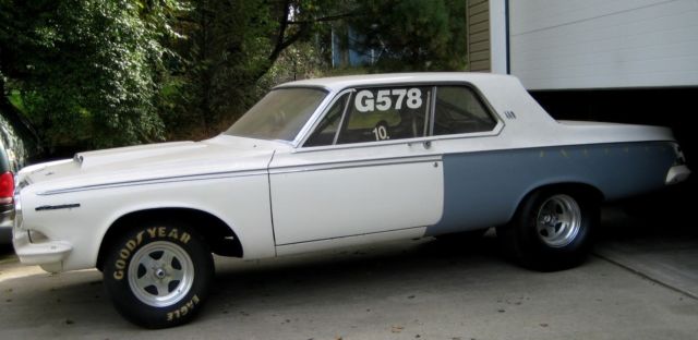 1963 dodge 440 2 door hardtop roller race car set-up for s/s or bracket danarear