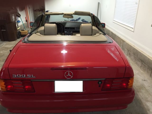 1991 red mercedes benz sl 500 v-8