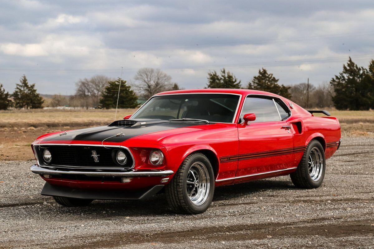 1969 ford mustang mach 1 fastback 4919 miles red coupe 351 windsor v8