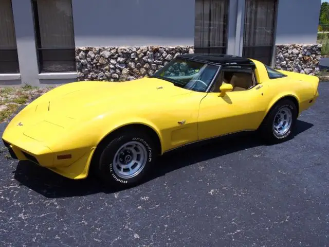 1979 l82 corvette coupe, yellow/beige interior, auto, l82, glass tops, leather