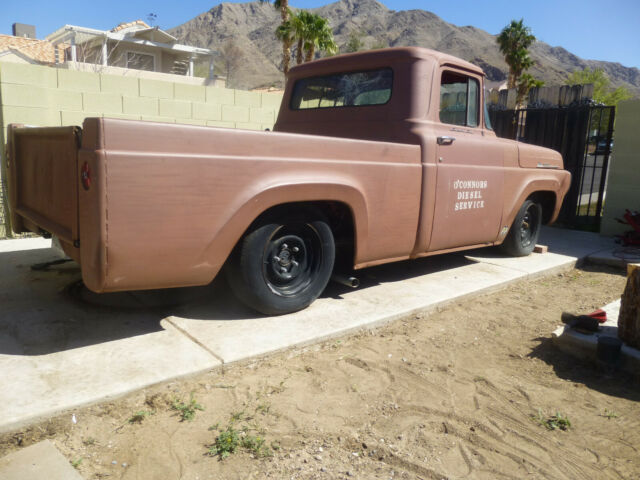 1960 ford f100 fleetside pickup w/1958 front clip running driving project truck