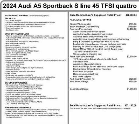 2024 audi a5 sportback 45 s line premium plus