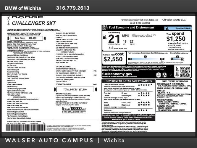 used 2014 dodge challenger sxt wichita, ks 67206 for sale in wichita, kansas