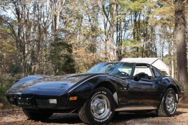 1977 chevrolet corvette t tops black on black super clean must see l82
