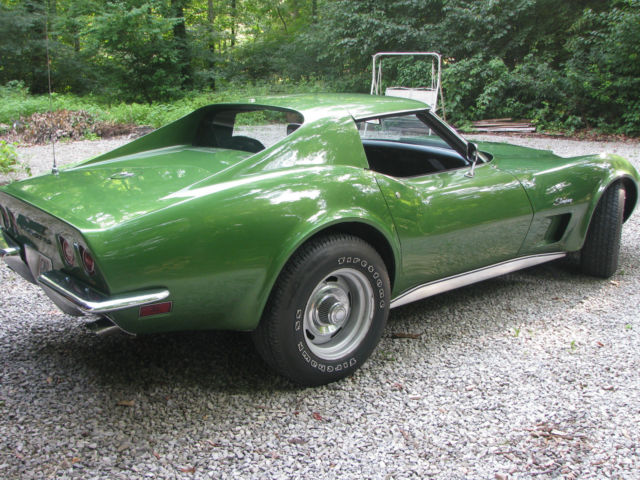 1973 corvette stingray, elkhart green, one owner, 350/250 automatic, 96000 miles