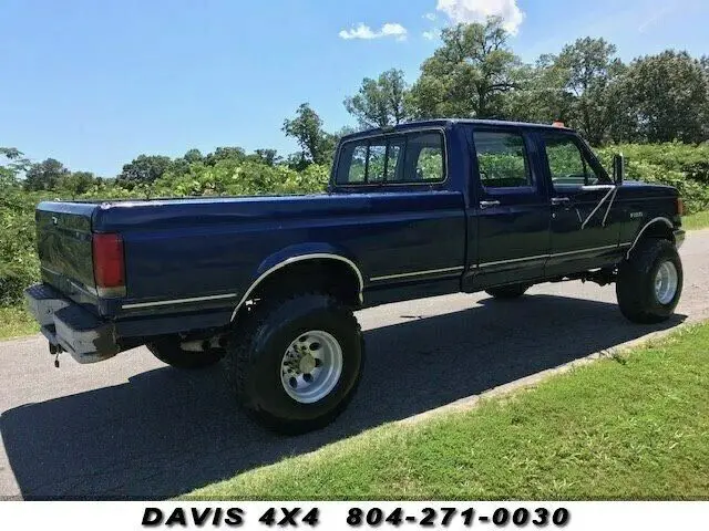 1989 ford f-350 long bed 4x4 lifted pickup 56898 miles blue truck automatic