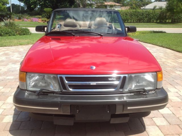 1994 red saab 900 convertible