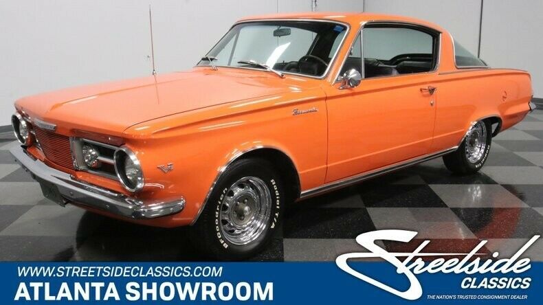 classic vintage chrome barracuda mopar 273 v8 auto transmission orange