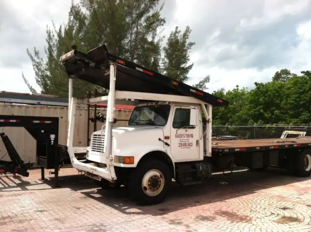 1991 international 4900 4 car roll back wrecker