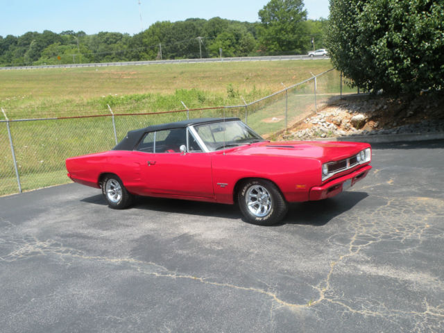 1969 dodge coronet 500 convertible big block, automatic, red, black power top