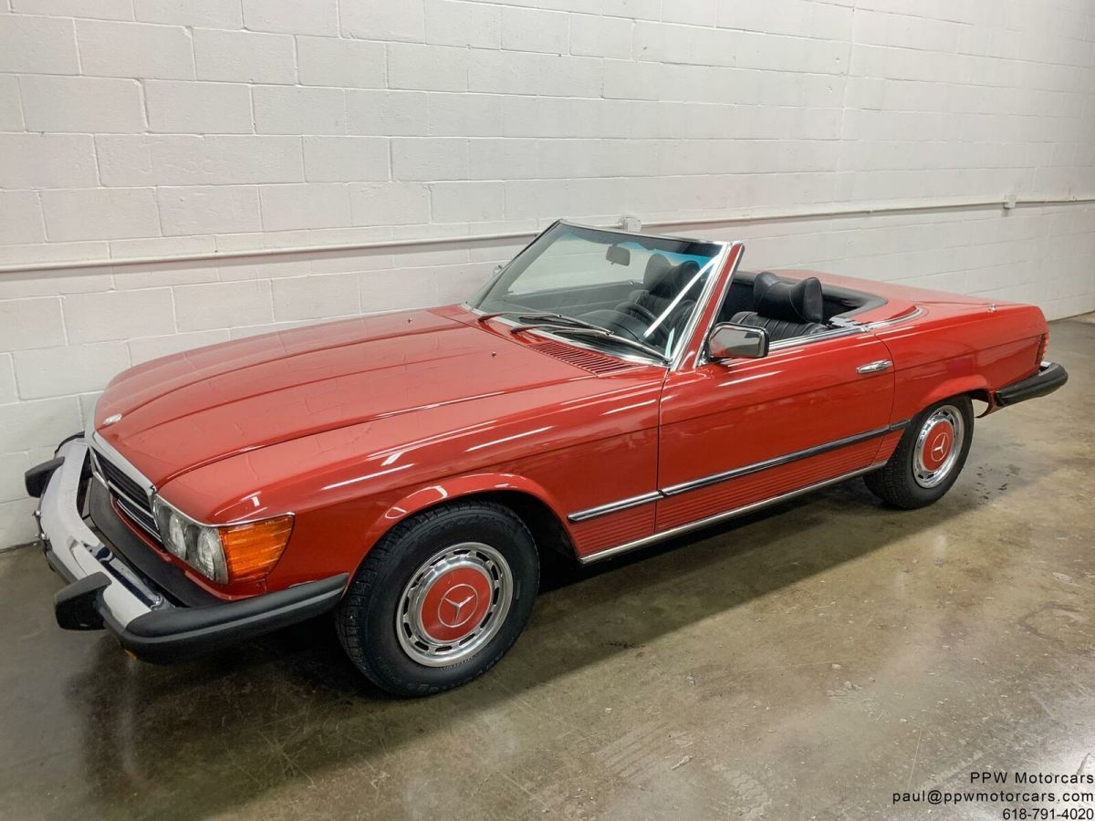 1977 mercedes-benz sl-class 450sl 76,248 miles brilliant red convertible 4.5l v8