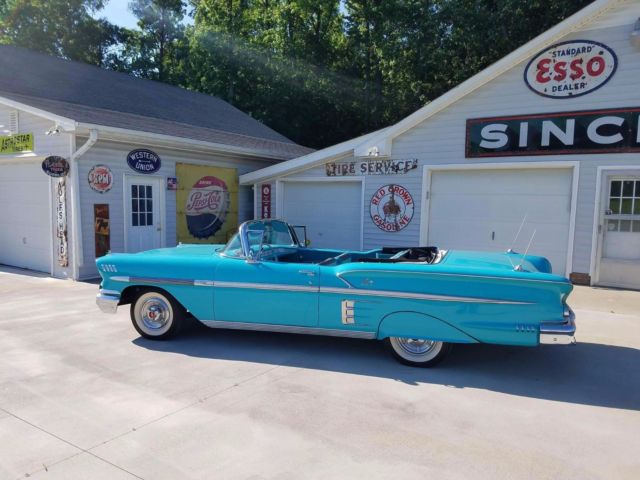 1958 impala convertible chevrolet vert rag top 348 tri power 57 59 60 61 belair