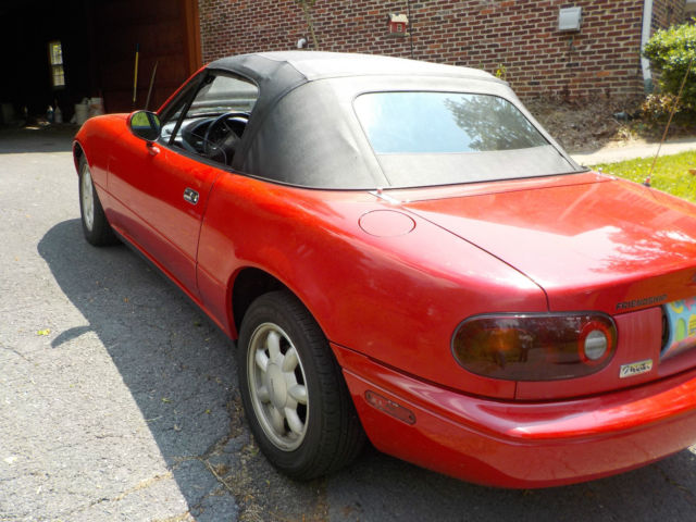 1991 mazda miata mx-5 lo miles i owner no repairs garage kept red convert