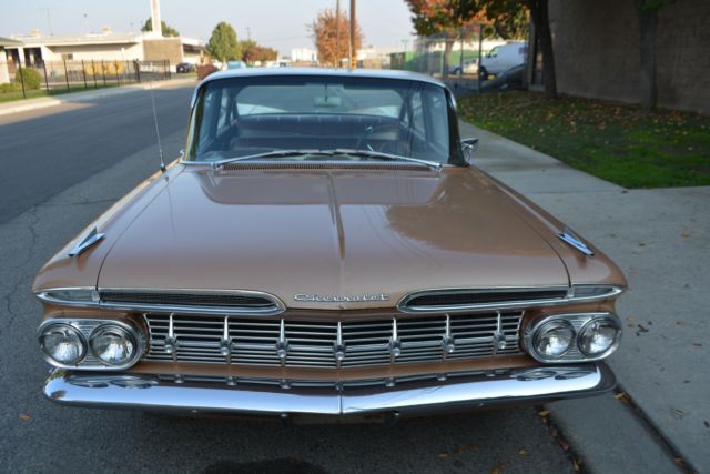 1959 chevrolet bel air bel air 36,566 miles gold and white sedan 235 cid i-6 aut