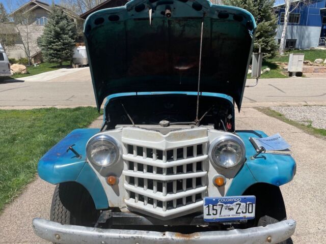 1953 willys-overland jeep mb pickup blue 4wd manual 4wd truck