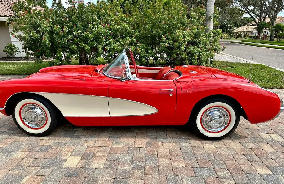 1956 chevrolet corvette red rwd manual