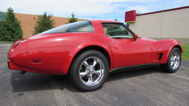 1979 corvette, red, auto, nice paint, 17" american racing wheels