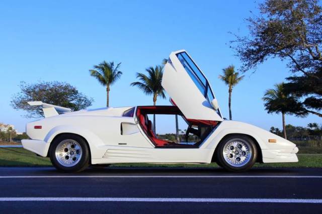 1989 lamborghini countach white/red leather for sale!