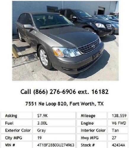 2003 toyota avalon xl gray sedan v6 in dallas, tx