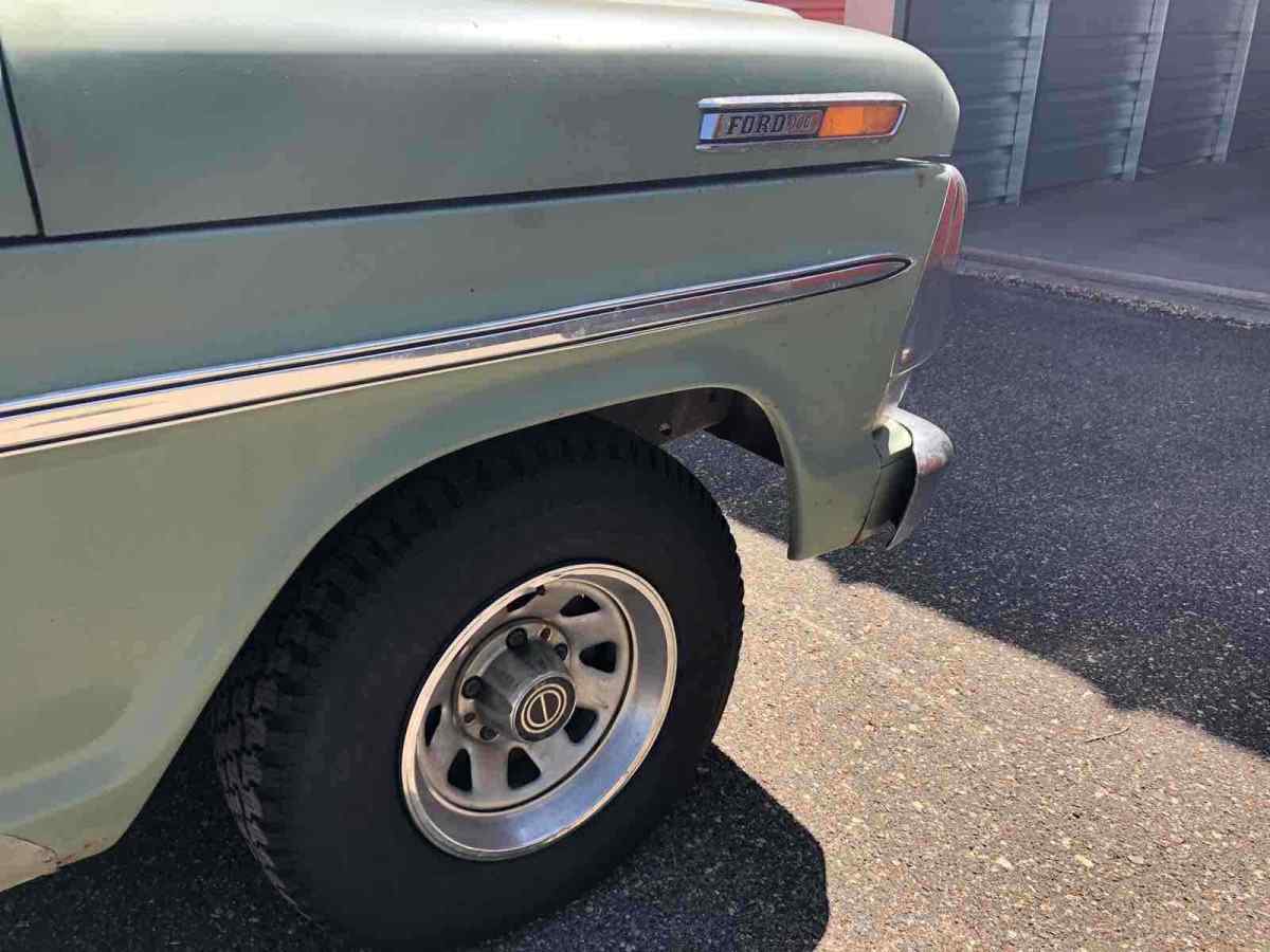1969 ford f100 pickup green rwd automatic custom cab