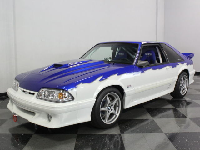 awesome custom fox body, supercharged 351 v8 rated at 565 hp, 5 speed trans, wow