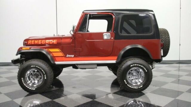 classic vintage chrome cj7 258 ci inline v6 4 speed manual trans red flowmaster