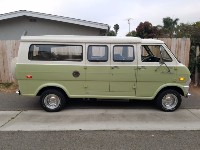 1970 rare ford econoline van, pop top camper by chinook, 302 v-8, ac, beautiful