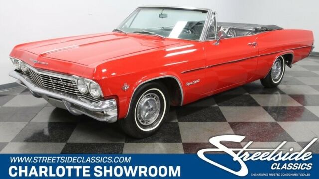 classic vintage chrome rag drop top red black vinyl interior chevy sbc automatic