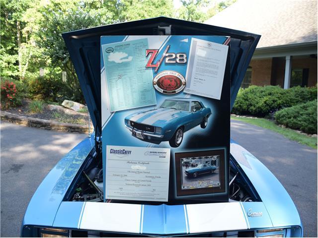 1969 chevrolet camaro rally sport 0 miles blue coupe 302 manual