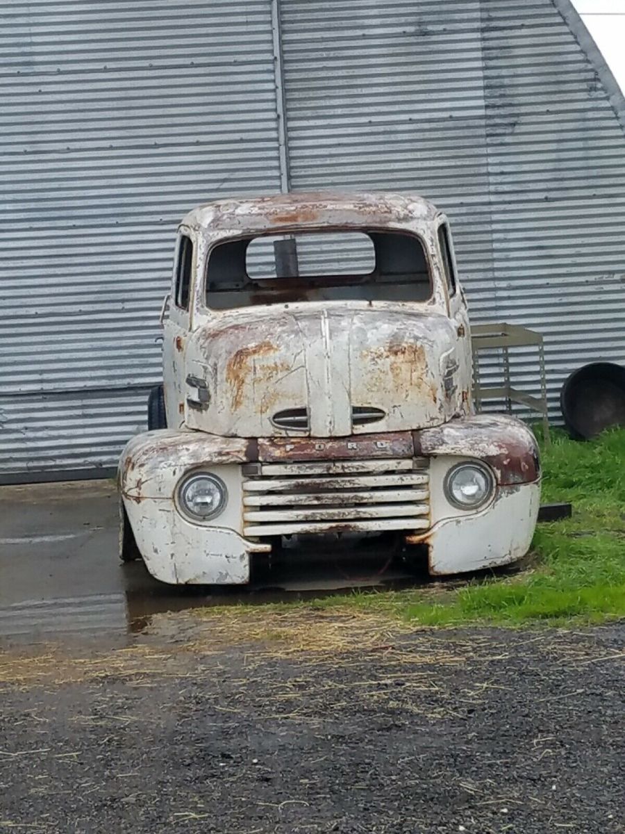 1950 ford cabover coe pickup yellow rwd manual stub nose
