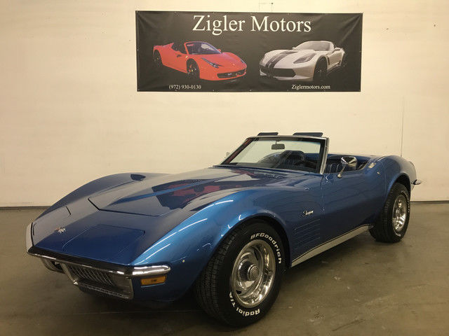 1971 corvette stingray convertible blue 10491 miles