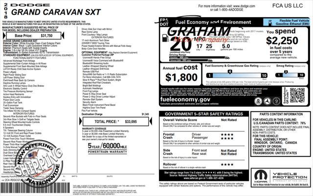 2018 dodge grand caravan sxt