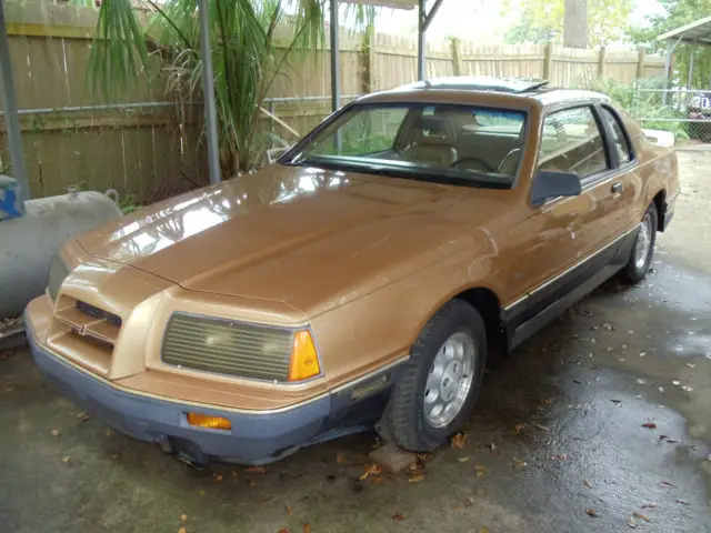 1984 ford thunderbird turbo coupe 2 owner rare color desert tan metallic//charco